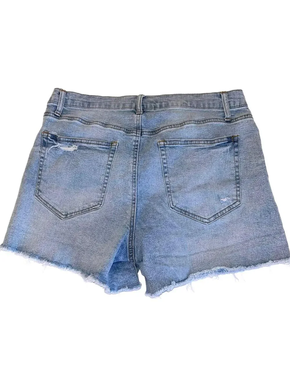 Distressed Button Fly Jean Shorts, 3